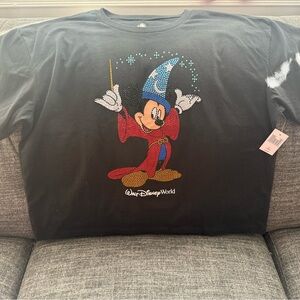Disney Black Graphic Tee Fantasia Mickey